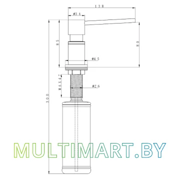 Дозатор для жидкого мыла Paulmark Kraft D003-401 (антрацит) картинка 2